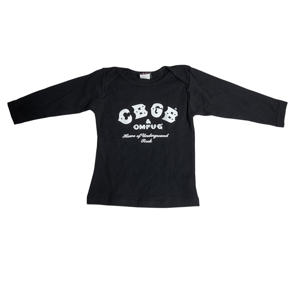 CBGB & OMFUG Home of Underground Rock Black Long Sleeve Shirt Kids 12-18M USA